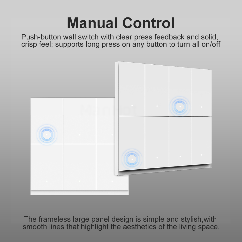 MANHOT 6/8 Gang WiFi Zigbee Sm - огляд і ціна Smart Light Switch Wifi