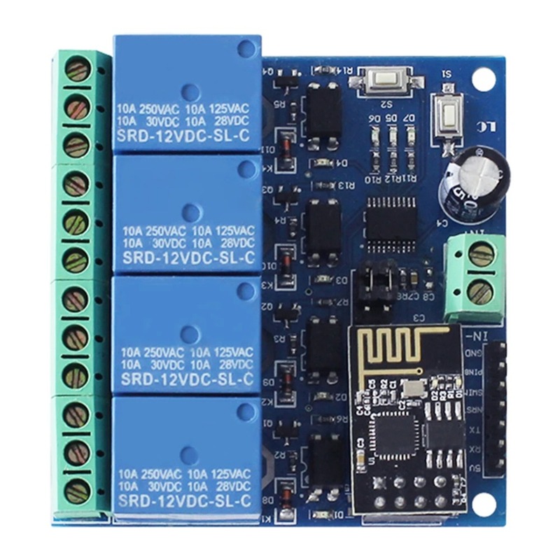 ESP8266 ESP-01 4-way WiFi rela - огляд і ціна Esp8266 Relay Module