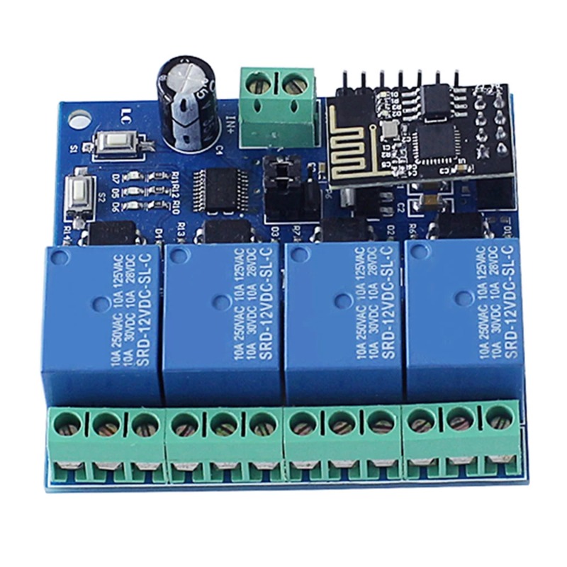 ESP8266 ESP-01 4-way WiFi rela - огляд і ціна Esp8266 Relay Module