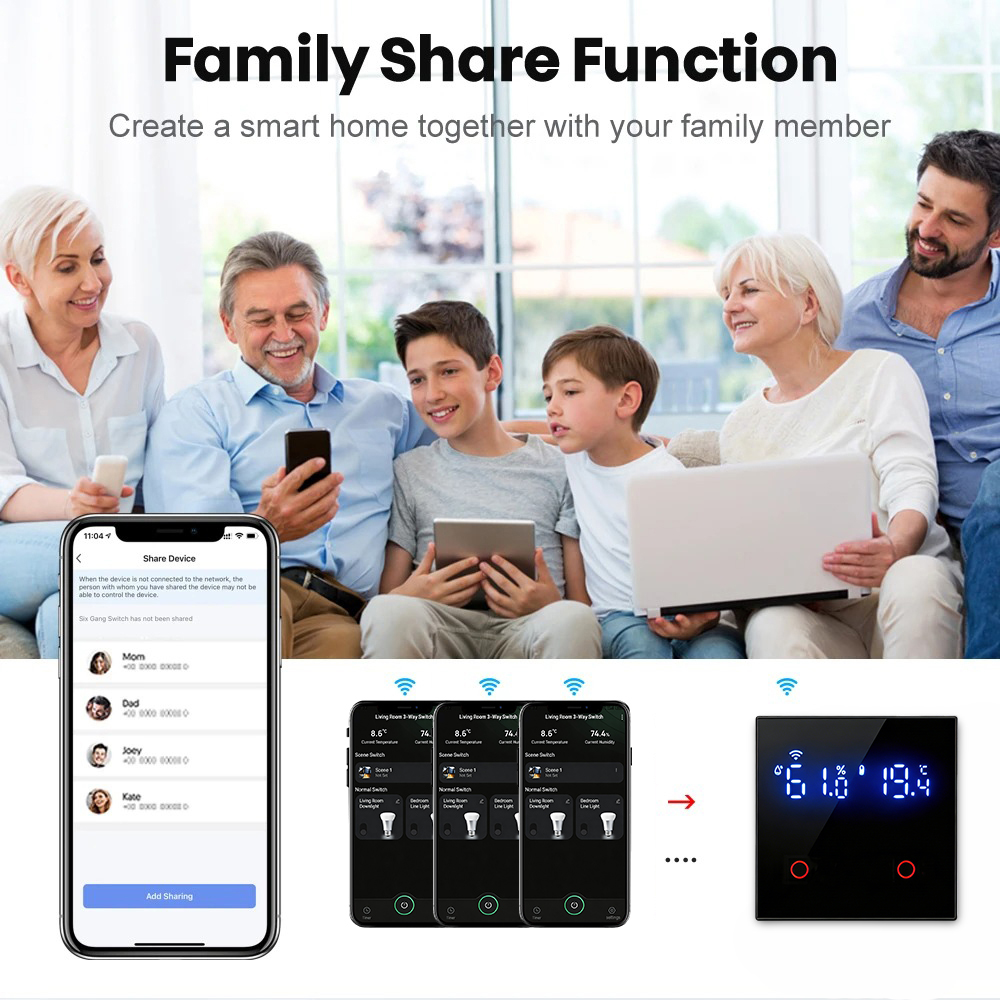 RKHK 1/2/3/4 Gang WiFi Smart E - огляд і ціна Smart Light Switch Wifi