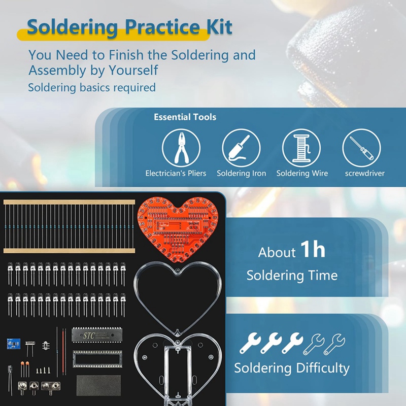 ●Soldering Practice Kit, Heart - огляд і ціна Electronics Project Kit